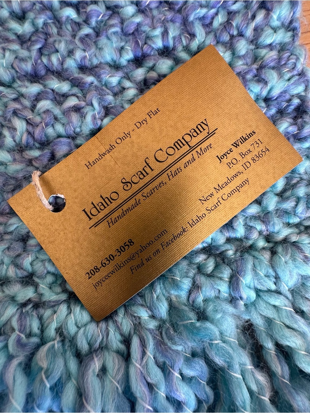 Winter Warm Bundle - Idaho Scarf Company Handcrafted Blue & Teal Knit Scarf plus
